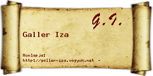 Galler Iza névjegykártya